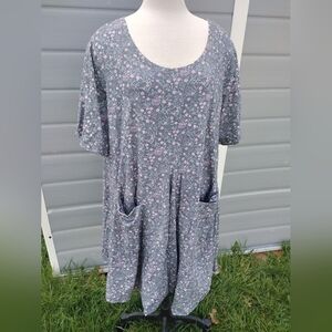 FARMHOUSE FROCKS Floral Dress Short Sleeve XL